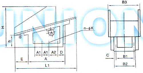 FZC型振動(dòng)放礦機安裝尺寸圖